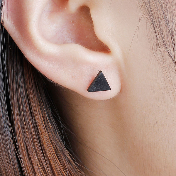 Triangle earrings wood/Black/silver/gold