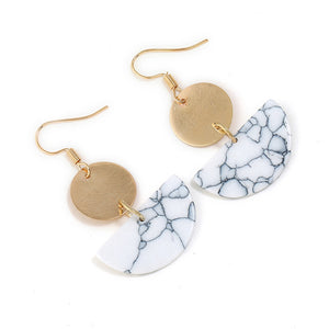 Love moon elements faux marble earrings