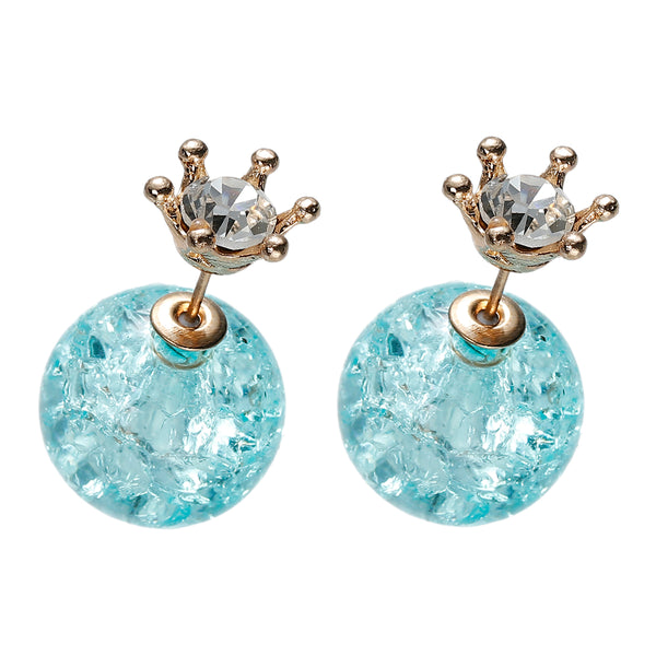 Turquoise Princess gold double-sided earrings