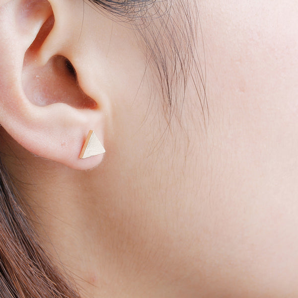 Triangle earrings wood/Black/silver/gold