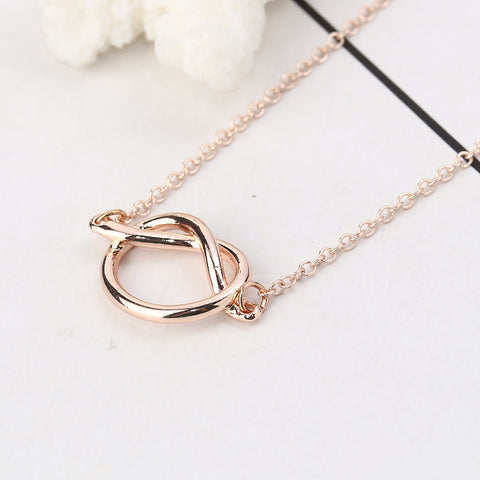 Love knot heart necklace (Silver & Rose gold)