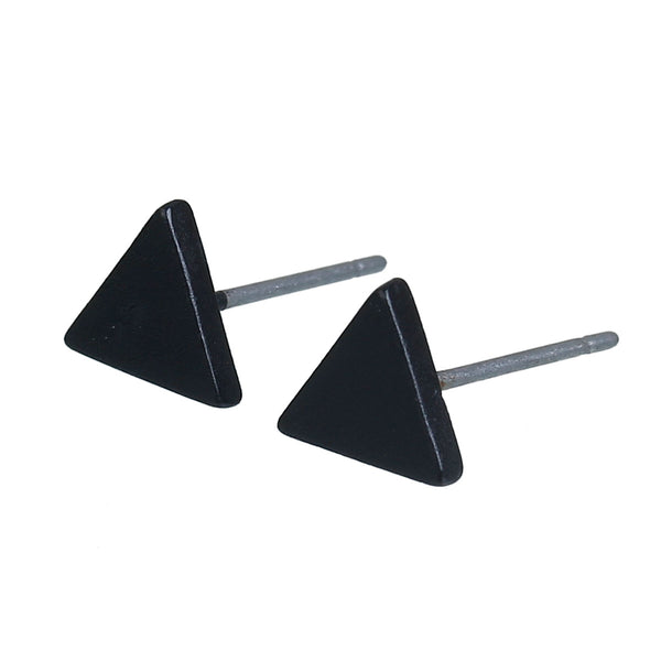 Triangle earrings wood/Black/silver/gold