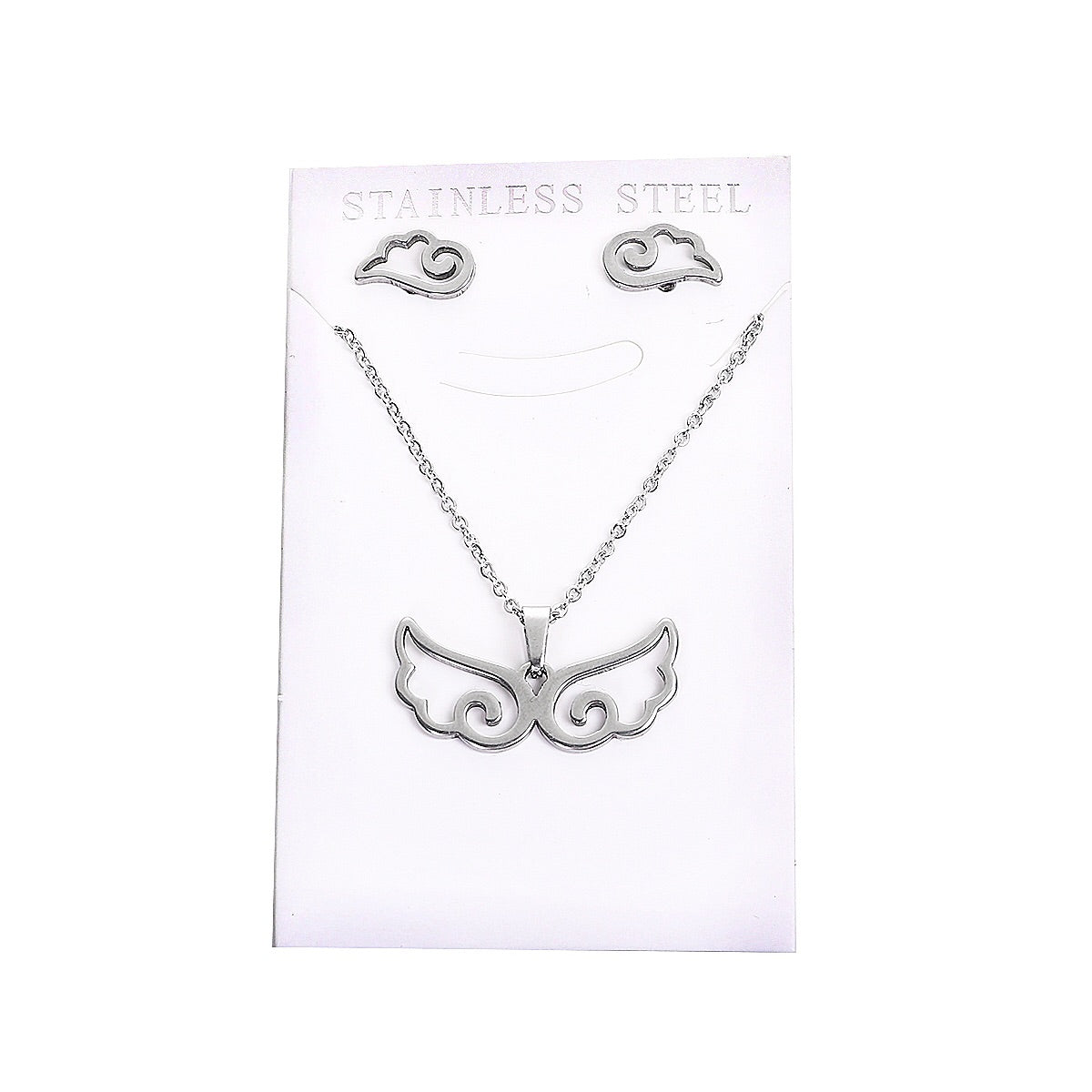 Guardian angel wings SET necklace and earrings