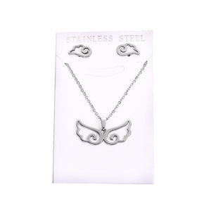 Guardian angel wings SET necklace and earrings