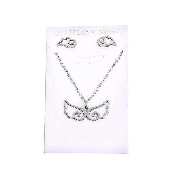 Guardian angel wings SET necklace and earrings