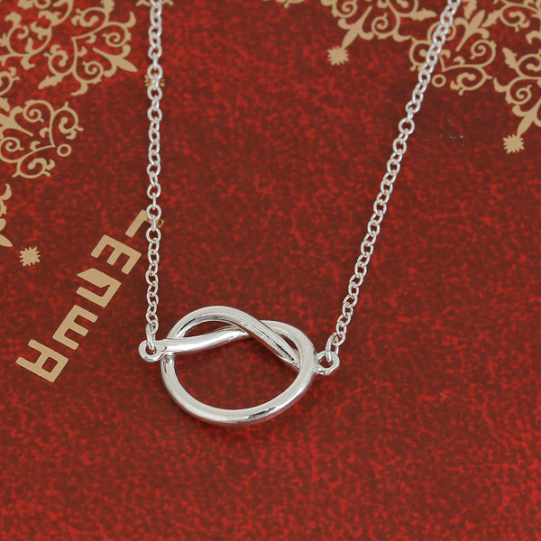 Love knot heart necklace (Silver & Rose gold)