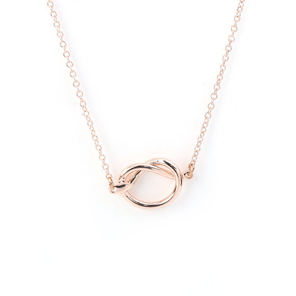 Love knot heart necklace (Silver & Rose gold)