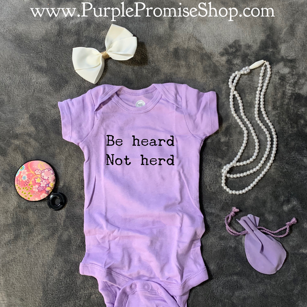 Be heard Not herd - baby snap T