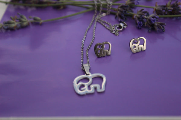 Elephant grace SET necklace and earrings