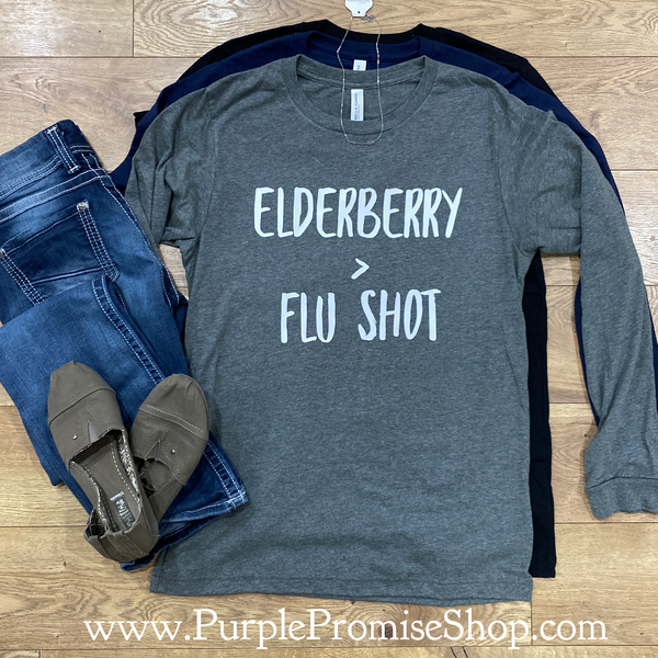 Elderberry > flu shot   [long sleeve]