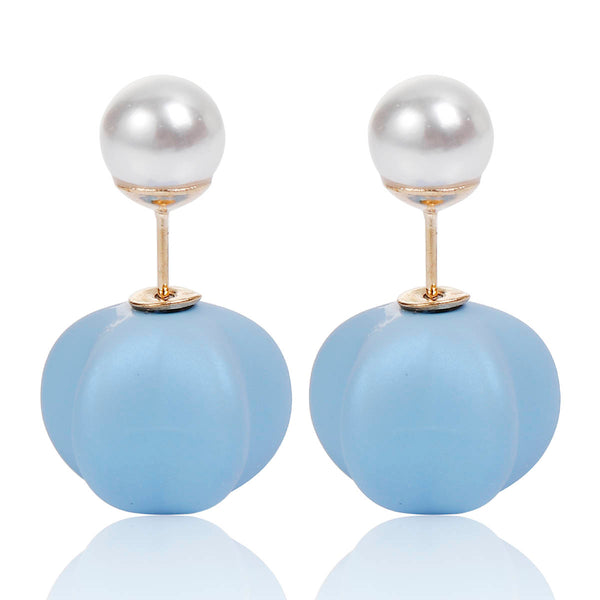 Blue Icing Star pearl double-sided earrings