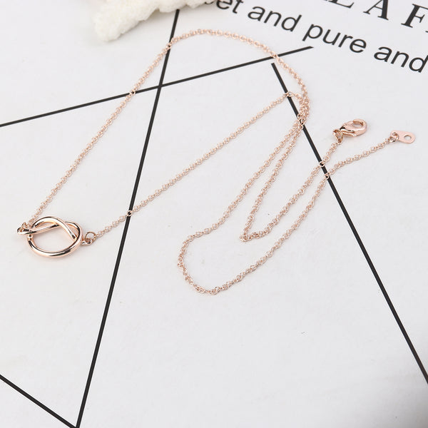 Love knot heart necklace (Silver & Rose gold)