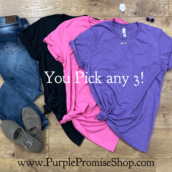 Group Buy - Any 3 round neck shirts including *Custom* (& free shipping!) only $26.65 EACH!!