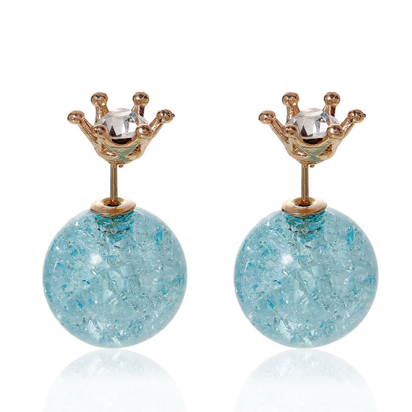 Turquoise Princess gold double-sided earrings