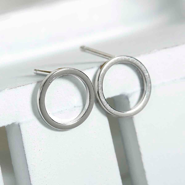 Silver circle earrings