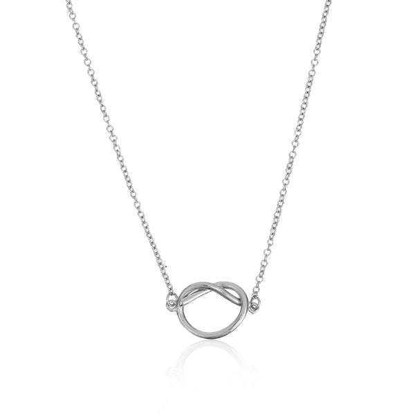 Love knot heart necklace (Silver & Rose gold)