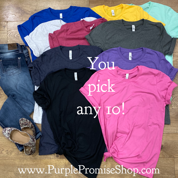 Group Buy- Any 10 round neck shirts including *Custom* (& free shipping!) only $24.49 EACH!!