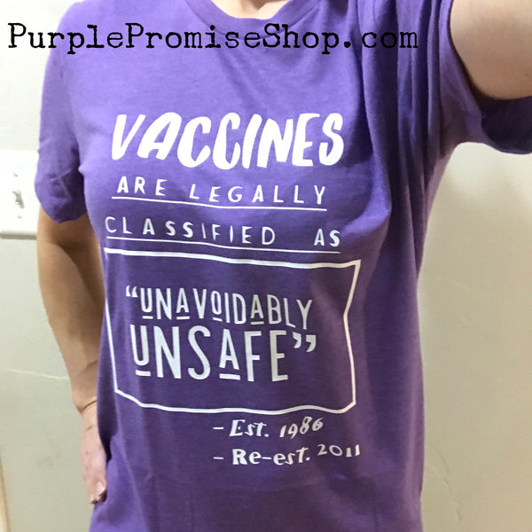 Vaccines are legally classified as Unavoidably Unsafe Est. 1986