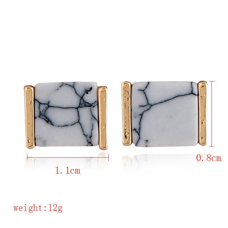 3D cube faux marble earrings