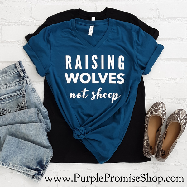 Raising Wolves not sheep -Vneck