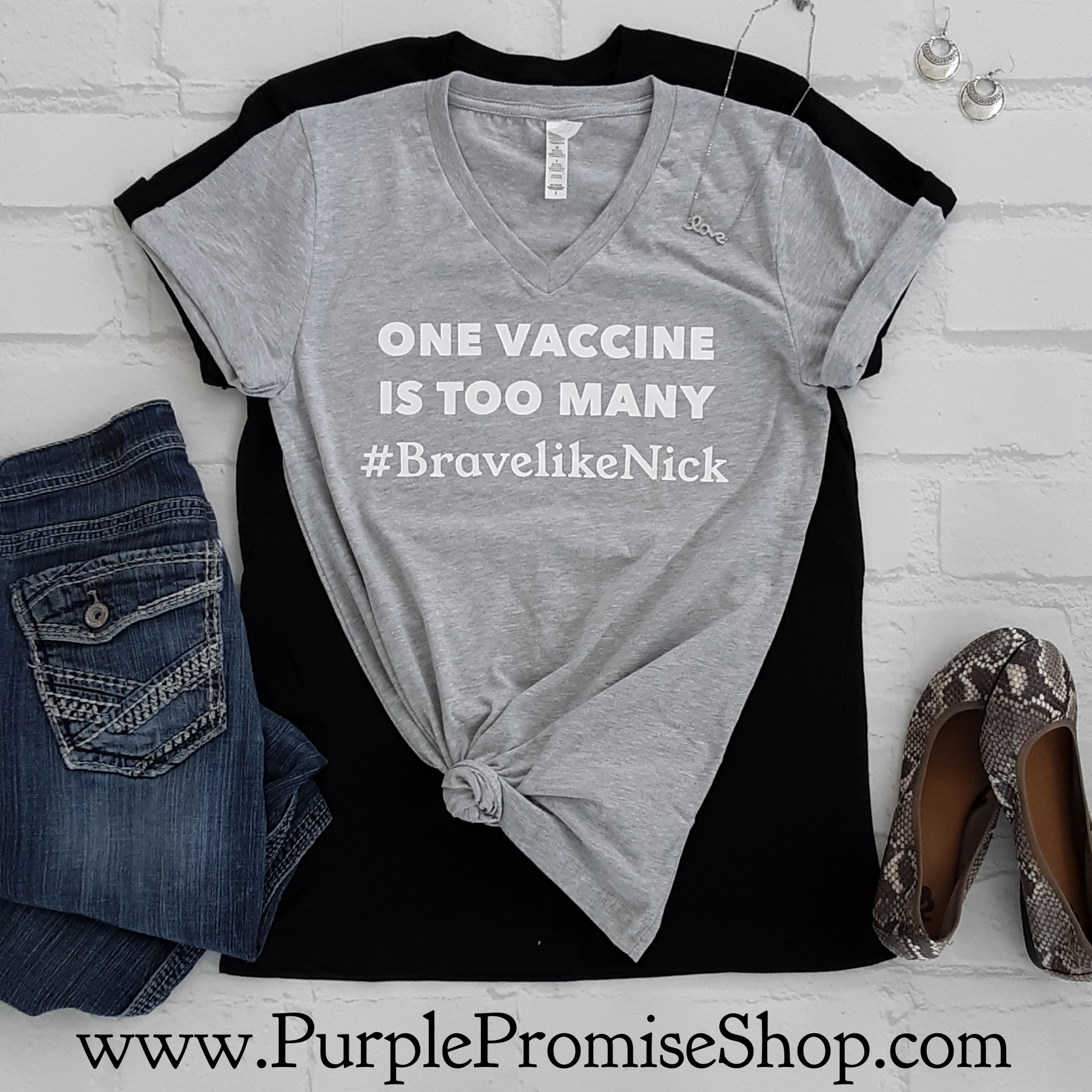 One vaccines is too many #BravelikeNick -Vneck