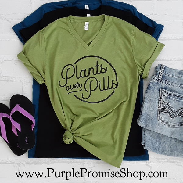 Plants over pills -Vneck