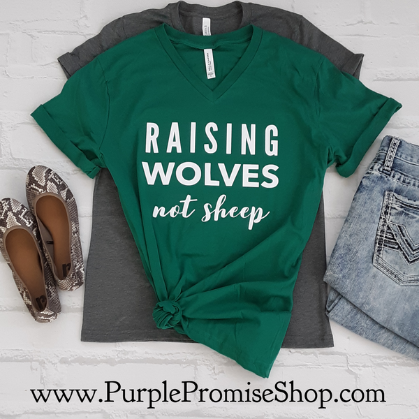 Raising Wolves not sheep -Vneck